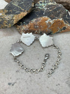 "Heart Collection" Handmade Sterling Silver Kingman Turquoise Chain Bracelet "Signed Nizhoni" - Che Cose Belle
