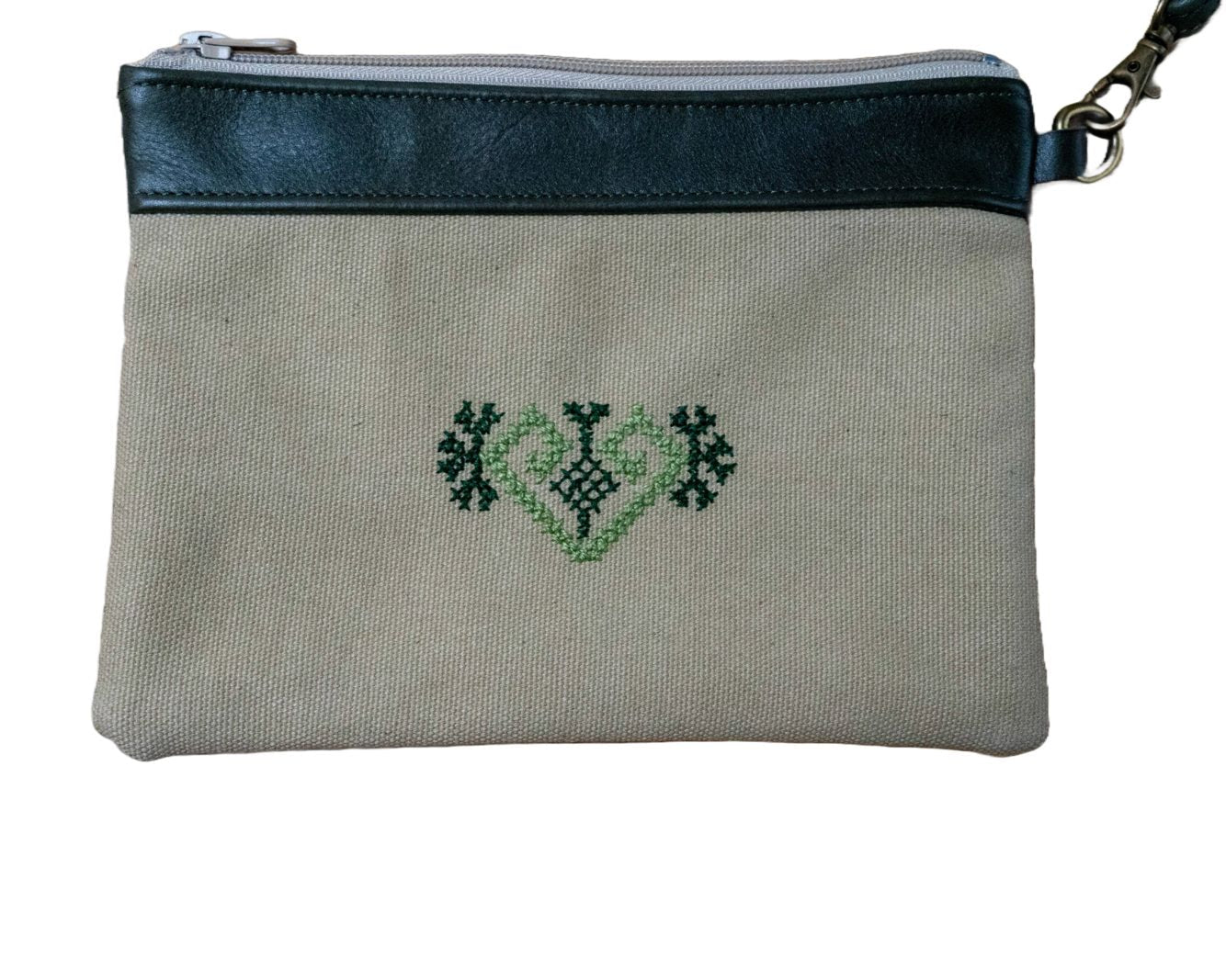 Heart Leather Clutch - Green - Che Cose Belle