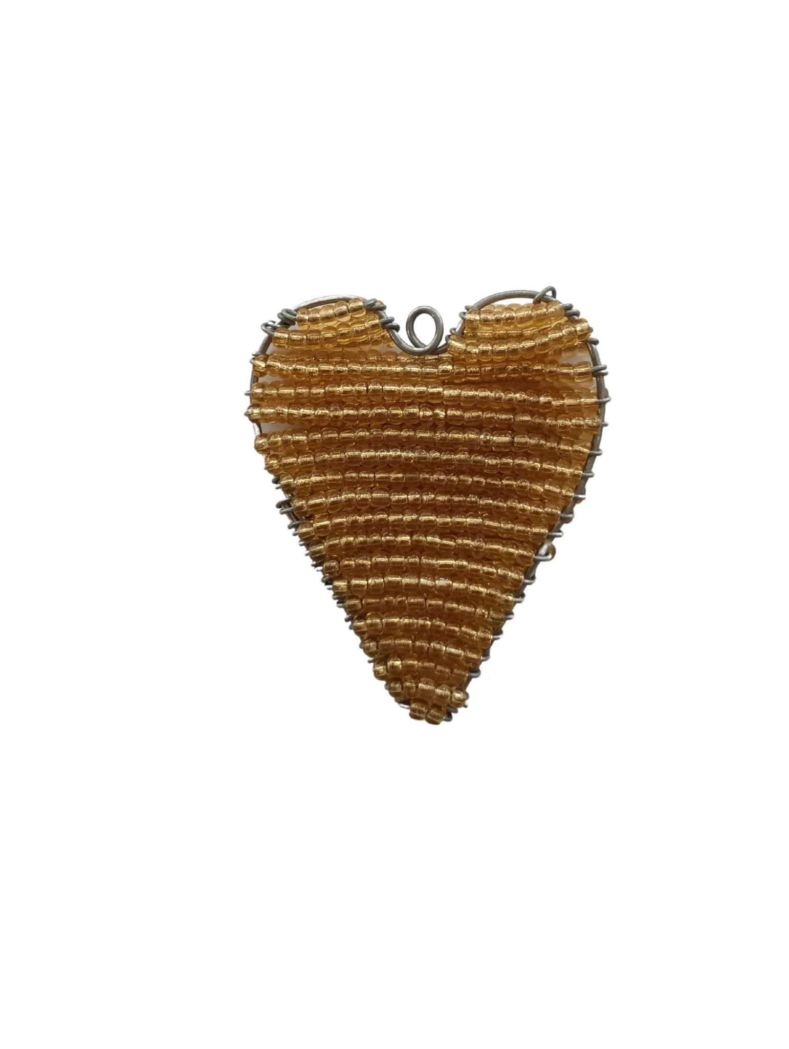 Heart of Wealth Love Heart Charm Handcrafted Beaded Holiday and Valentine Day Ornaments - Colorful Boho Indigenous Beads with Wire Hook, Lightweight Decorative Hanging Ornament Gift for Her - Che Cose Belle
