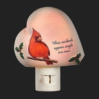 Heart Shaped Night Light With Cardinal and Holly - Che Cose Belle
