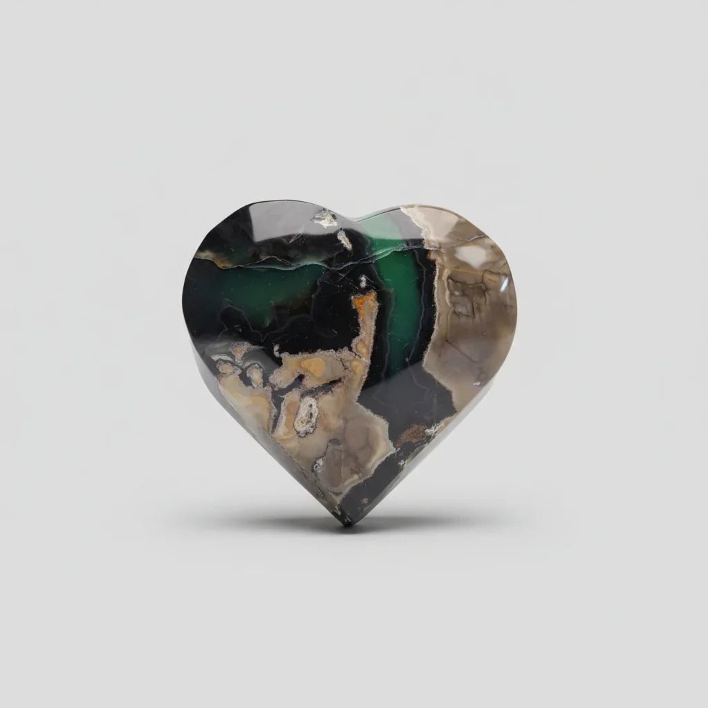 Heart Shaped Volcanic Polished Stone Natural Crystal Mineral Specimen - Che Cose Belle