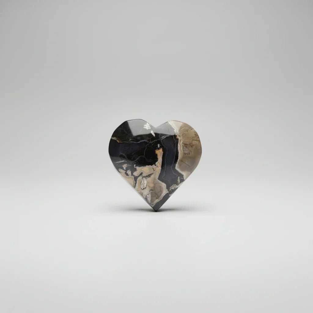 Heart Shaped Volcanic Polished Stone Natural Crystal Mineral Specimen - Che Cose Belle