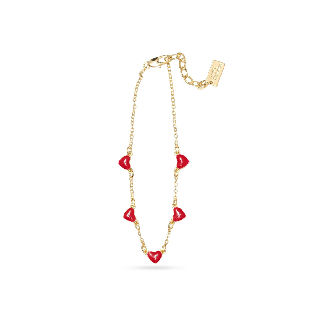 Heartfelt Charm: Chain of Hearts Bracelet - Che Cose Belle