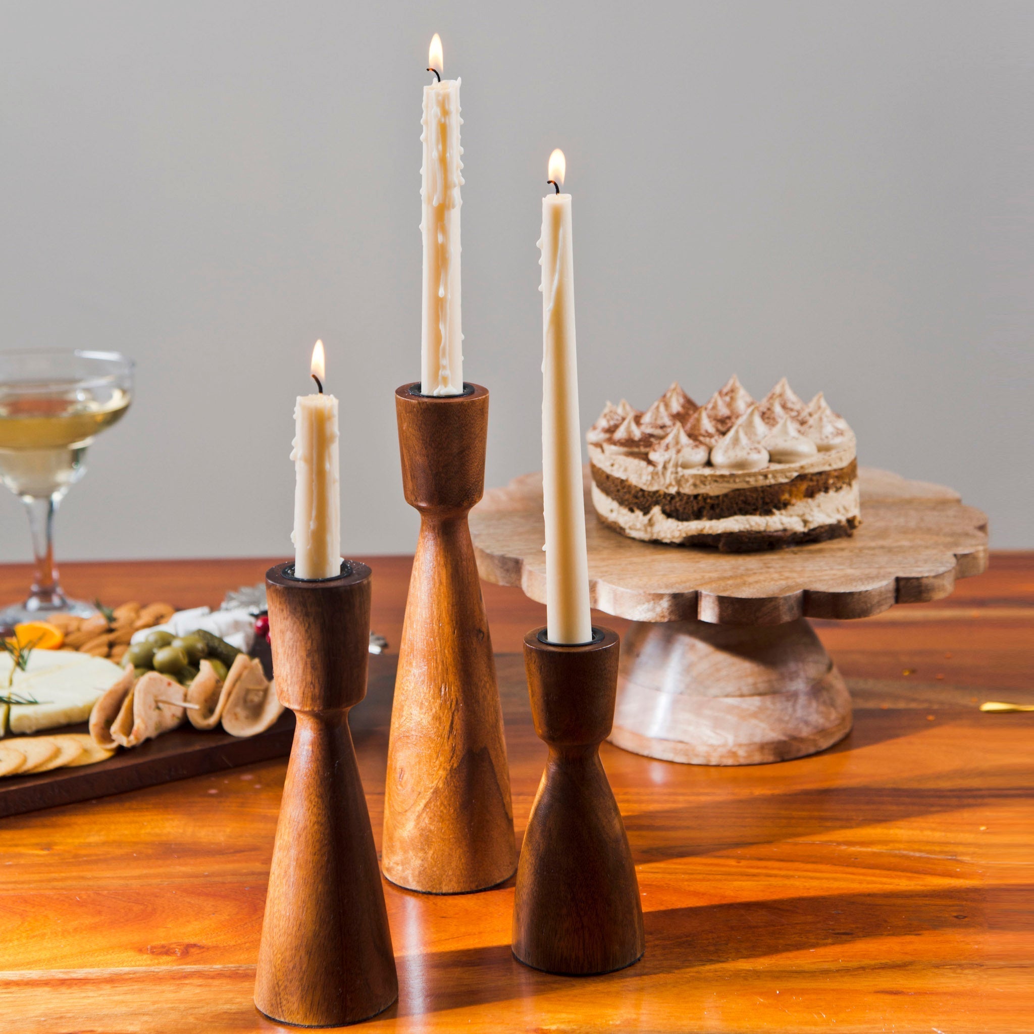 Hearth Mango Wood Taper Candlestick Holder - Che Cose Belle
