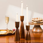 Hearth Mango Wood Taper Candlestick Holder - Che Cose Belle
