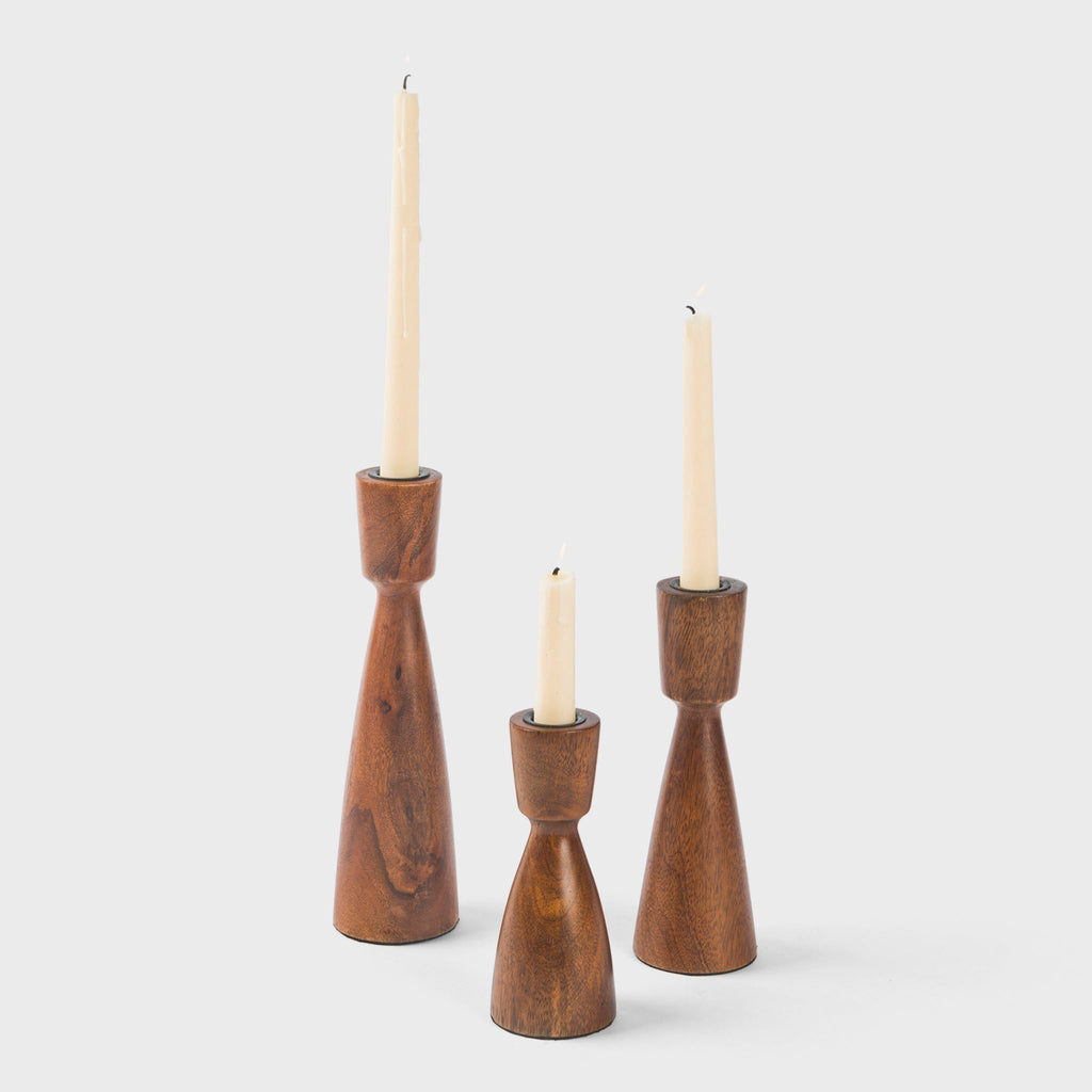 Hearth Mango Wood Taper Candlestick Holder - Che Cose Belle