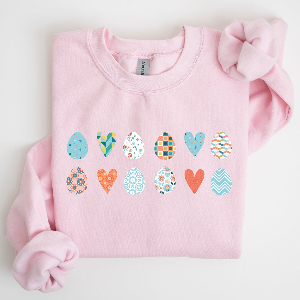 Hearts and Eggs, Colorful Easter Sweatshirt - Che Cose Belle