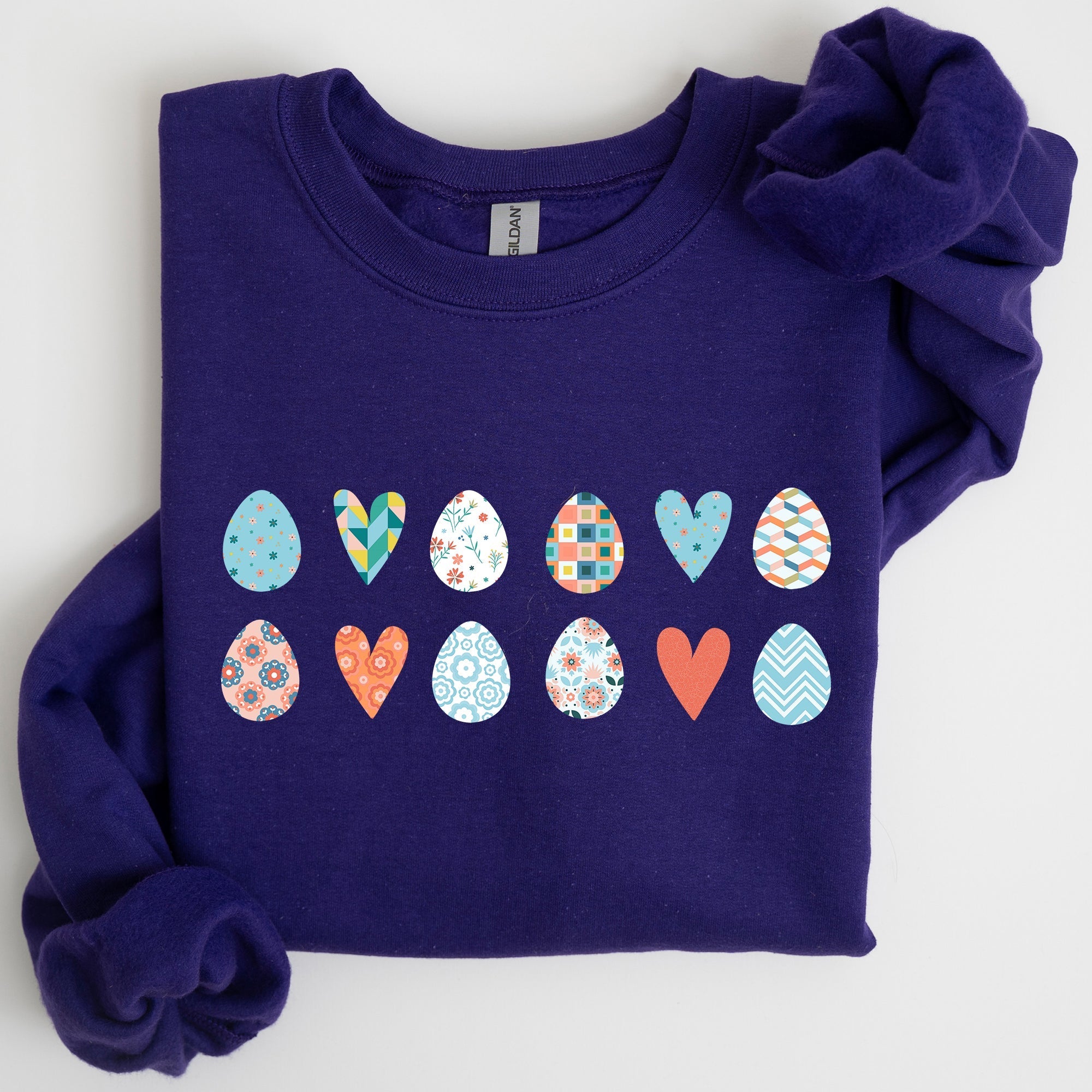 Hearts and Eggs, Colorful Easter Sweatshirt - Che Cose Belle