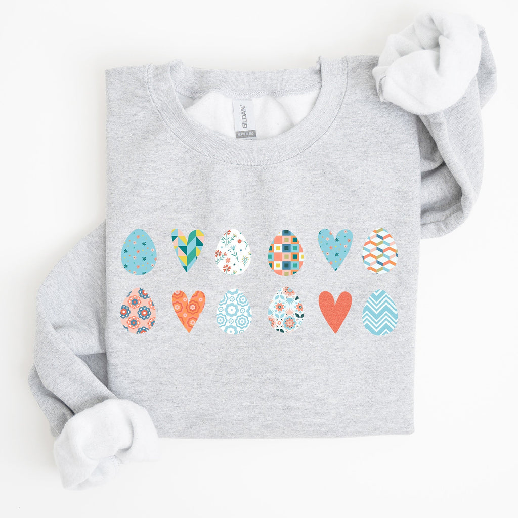 Hearts and Eggs, Colorful Easter Sweatshirt - Che Cose Belle
