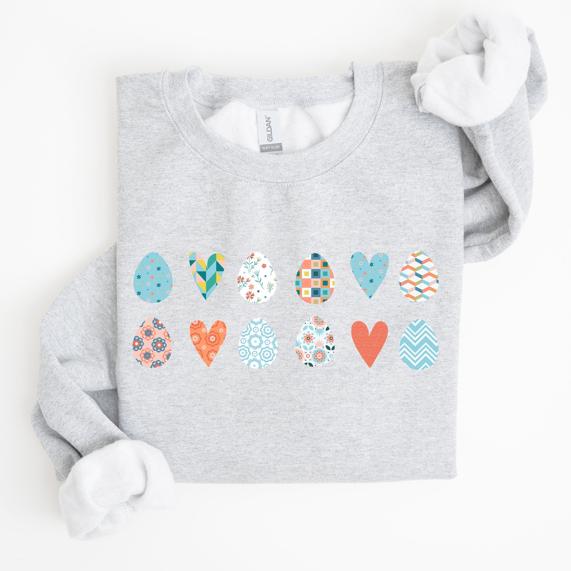 Hearts and Eggs, Colorful Easter Sweatshirt - Che Cose Belle