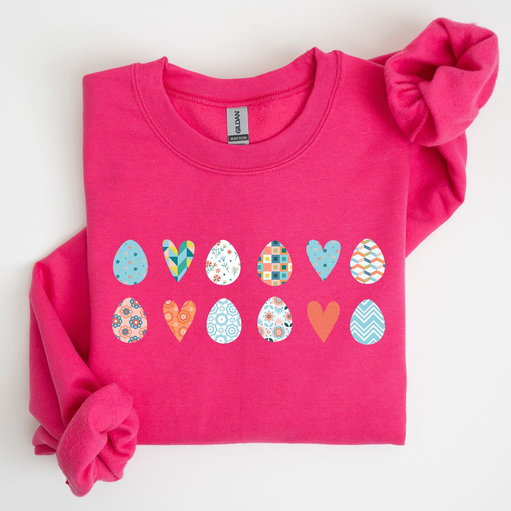 Hearts and Eggs, Colorful Easter Sweatshirt - Che Cose Belle