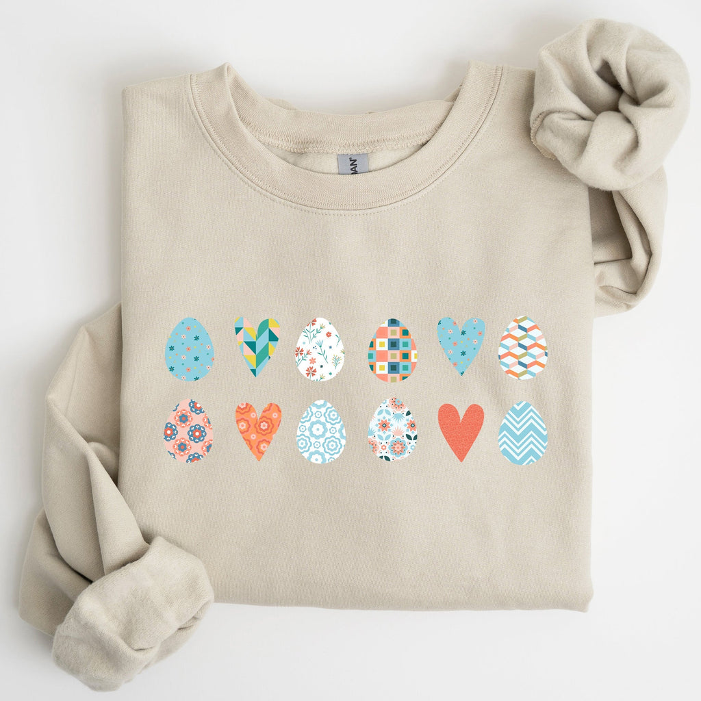 Hearts and Eggs, Colorful Easter Sweatshirt - Che Cose Belle