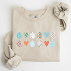 Hearts and Eggs, Colorful Easter Sweatshirt - Che Cose Belle