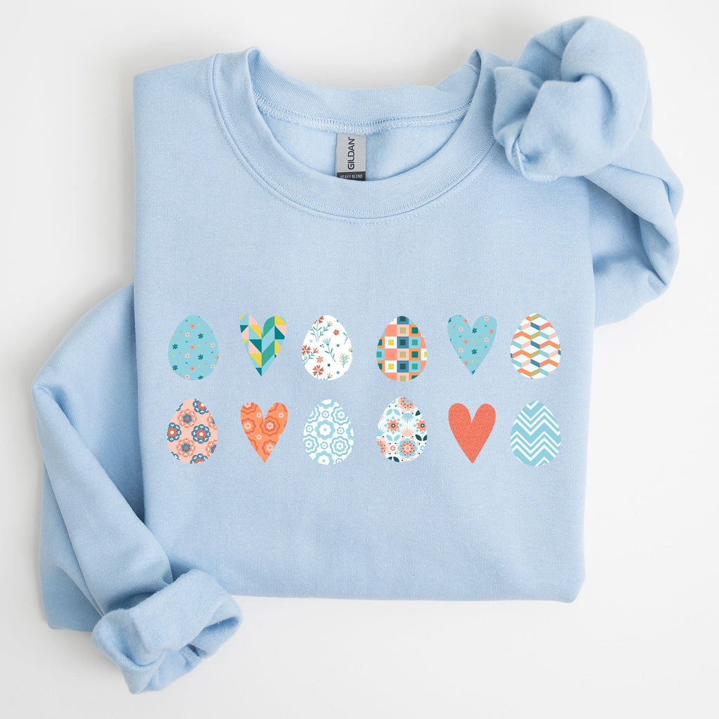 Hearts and Eggs, Colorful Easter Sweatshirt - Che Cose Belle