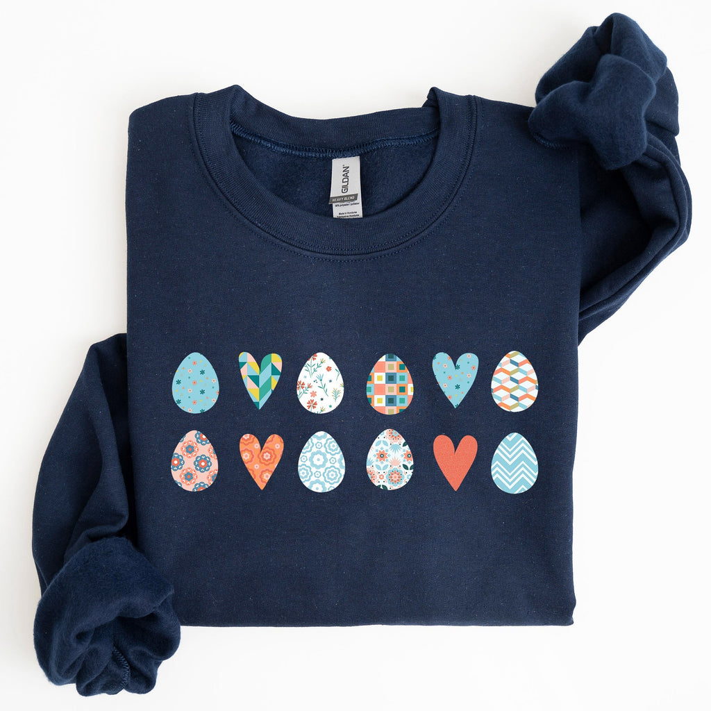 Hearts and Eggs, Colorful Easter Sweatshirt - Che Cose Belle