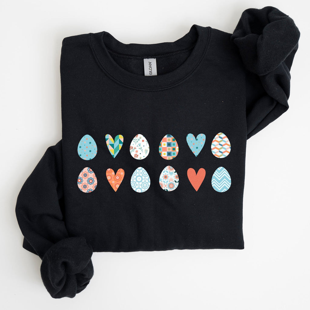 Hearts and Eggs, Colorful Easter Sweatshirt - Che Cose Belle