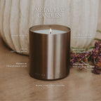 Hello Fall Soy Candle - Bronze Metal Aluminum Jar - 10 oz - Che Cose Belle