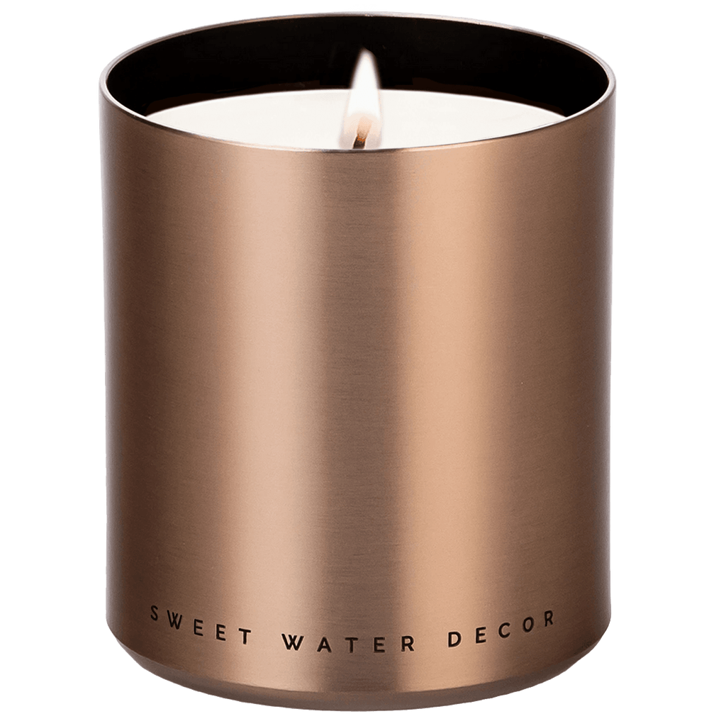 Hello Fall Soy Candle - Bronze Metal Aluminum Jar - 10 oz - Che Cose Belle