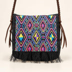 Hemp Diamond Cross-body Embroidered Fabric Purse - Thailand - Che Cose Belle
