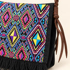 Hemp Diamond Cross-body Embroidered Fabric Purse - Thailand - Che Cose Belle