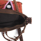 Hmong Vintage Textile & Leather Convertible Shoulder Bag - Thailand
