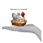 Hen On Nest Glass Ornament - Che Cose Belle