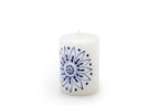 Henna Blue on White Painted Candles - Che Cose Belle