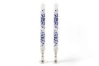 Henna Blue on White Painted Candles - Che Cose Belle