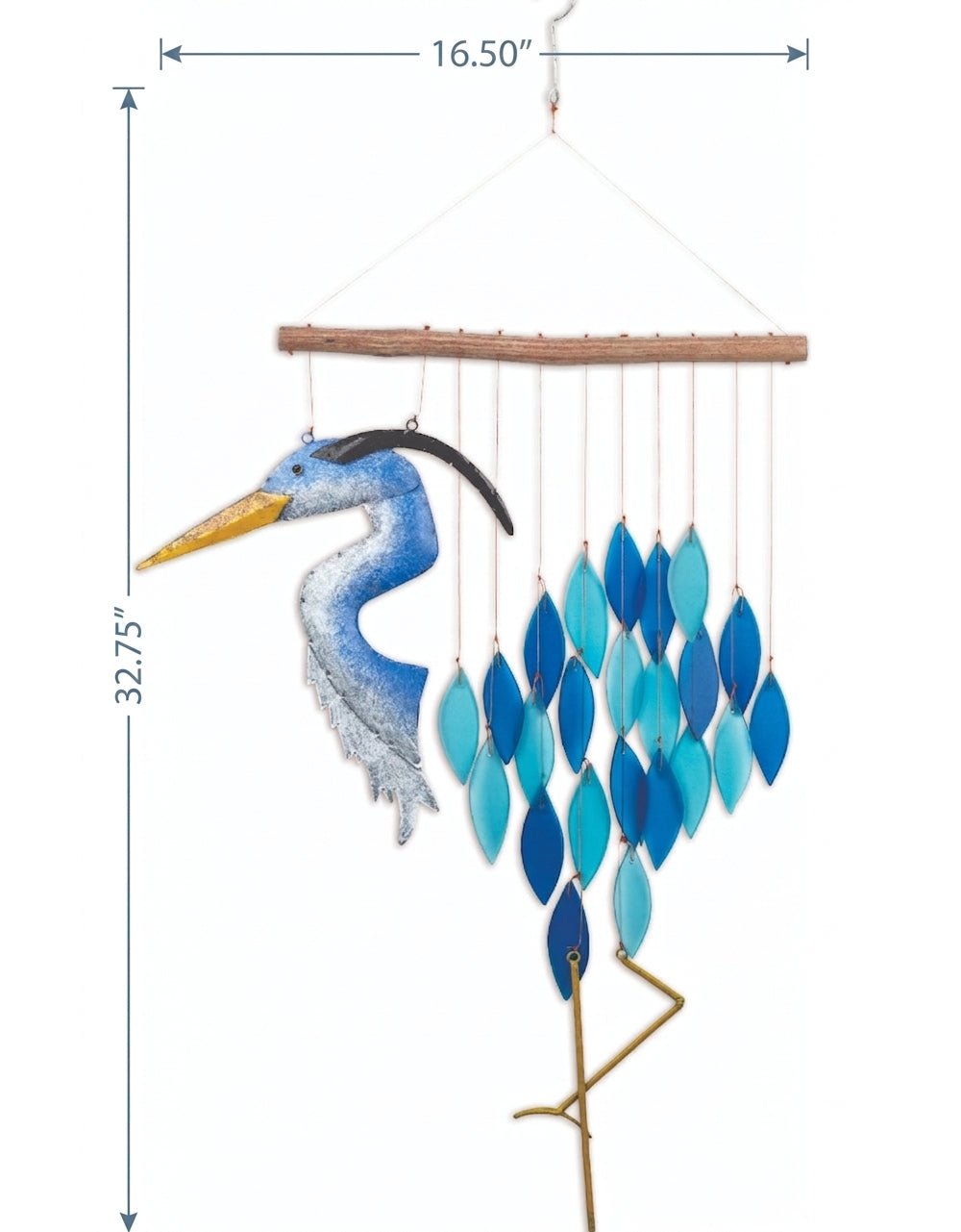 Heron Sea Glass Wind Chime - Che Cose Belle