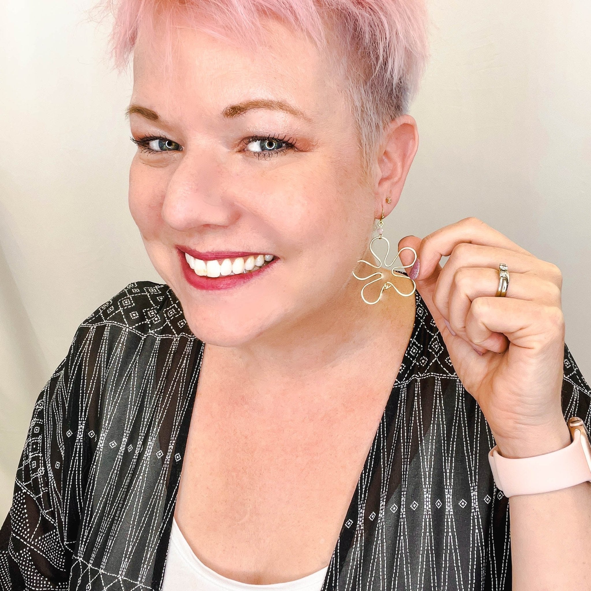 Hibiscus gold earrings - Che Cose Belle