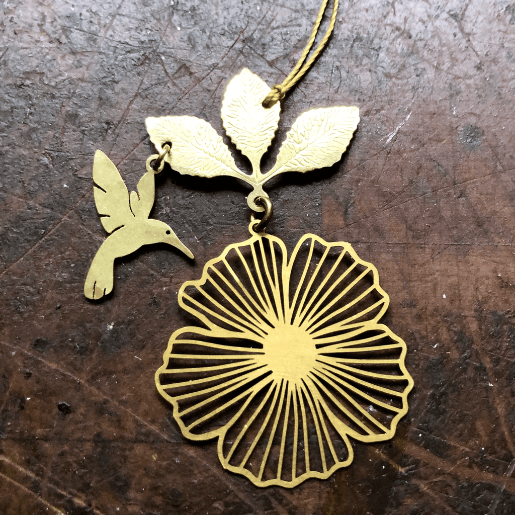 Hibiscus Hummingbird Ornament - Che Cose Belle