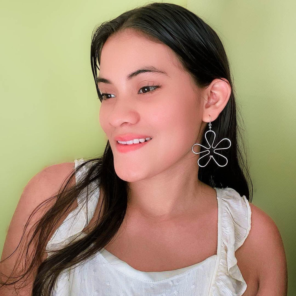 Hibiscus silver earrings - Che Cose Belle