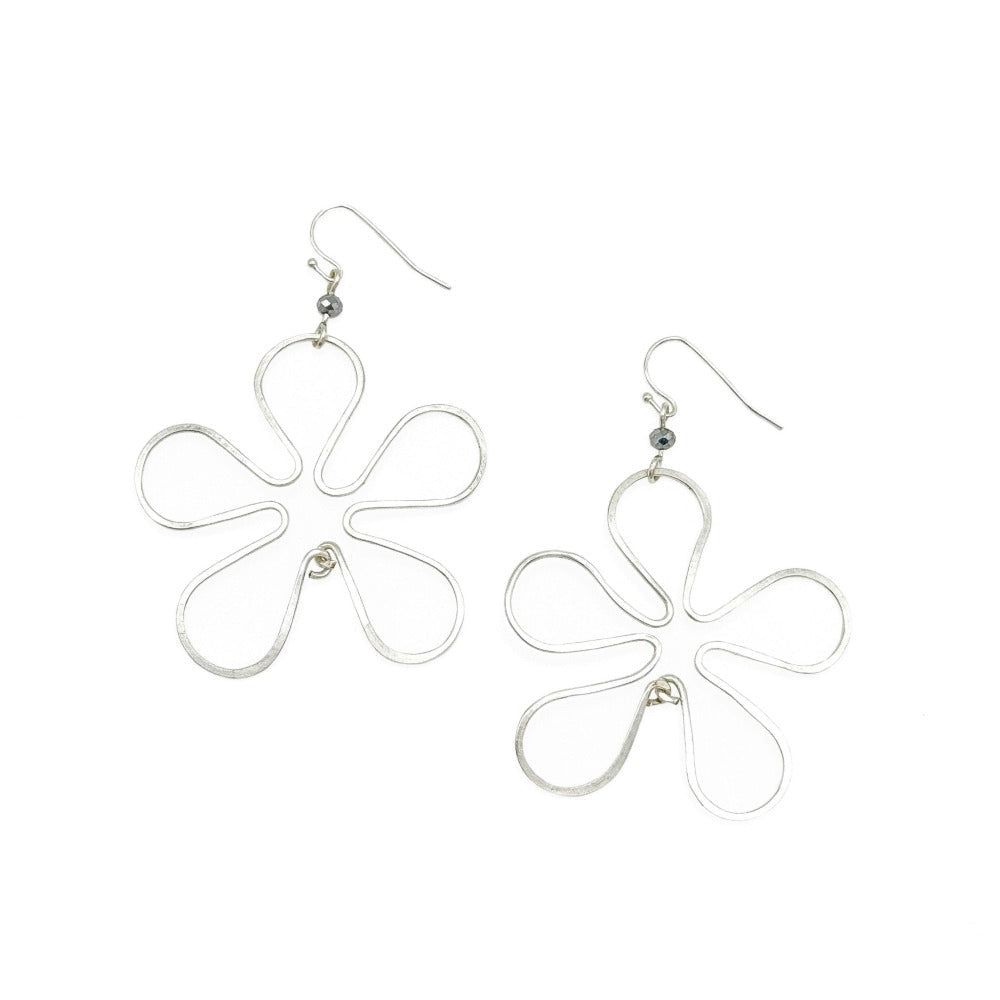 Hibiscus silver earrings - Che Cose Belle