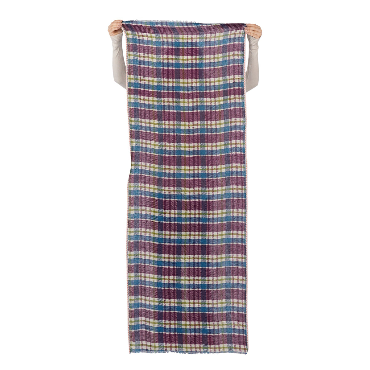 Highland Check Scarf - Cream Wine - Che Cose Belle