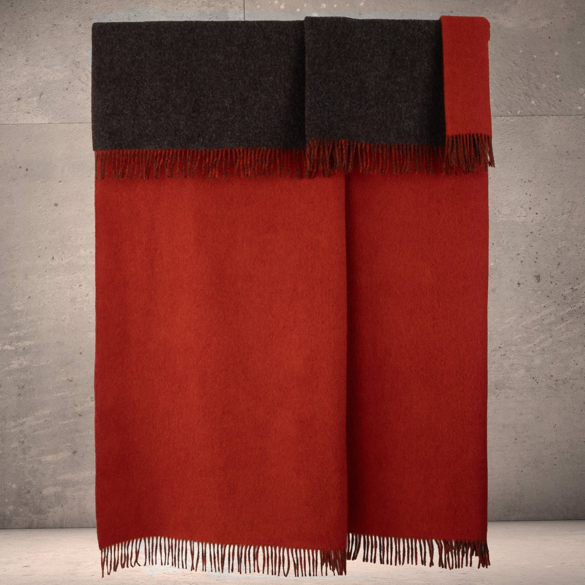 Highland Tweeds Reversible Double Cloth Throw - Orange/Brown - Che Cose Belle