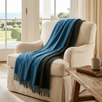Highland Tweeds Reversible Double Cloth Throw - Sea/Green - Che Cose Belle