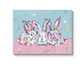 "Hip Hap Hop" bunnies on canvas - Che Cose Belle