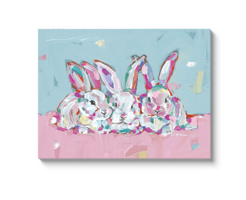 "Hip Hap Hop" bunnies on canvas - Che Cose Belle