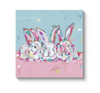 "Hip Hap Hop" bunnies on canvas - Che Cose Belle