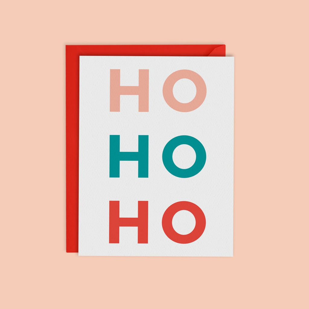 HO HO HO Santa Claus Christmas Card - Boxed Set of 8 Cards - Che Cose Belle