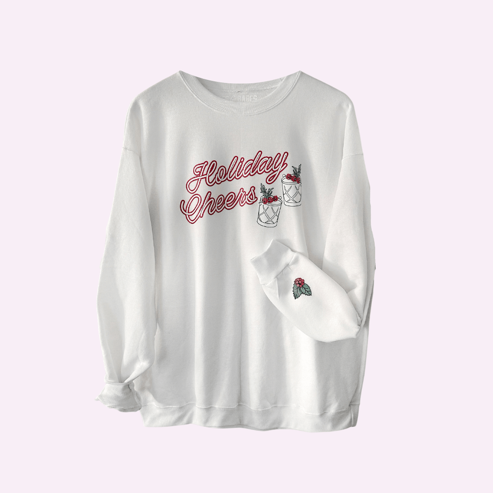 HOLIDAY CHEERS ♡ adult sweatshirt with print - Che Cose Belle