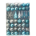Holiday Shatterproof, 52 Count Christmas Tree Ornament Box Set, 80mm to 150mm with Reusable Tray - Che Cose Belle