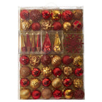 Holiday Shatterproof, 52 Count Christmas Tree Ornament Box Set, 80mm to 150mm with Reusable Tray - Che Cose Belle
