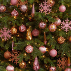 Holiday Shatterproof, 52 Count Christmas Tree Ornament Box Set, 80mm to 150mm with Reusable Tray - Che Cose Belle