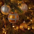 Holiday Shatterproof, 52 Count Christmas Tree Ornament Box Set, 80mm to 150mm with Reusable Tray - Che Cose Belle