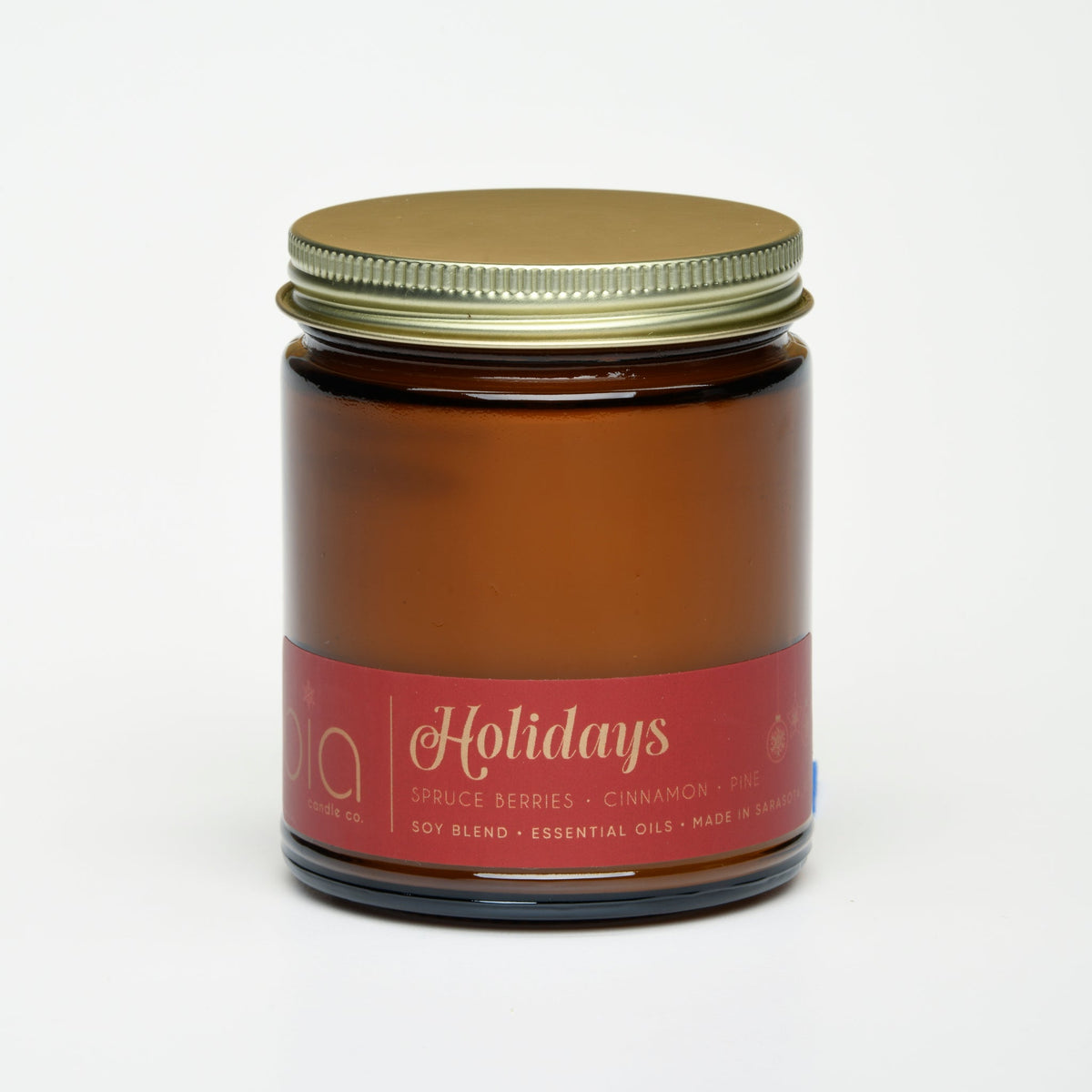 Holidays Christmas Soy Blend Candle — Orange Peel, Cinnamon & Vanilla - Che Cose Belle