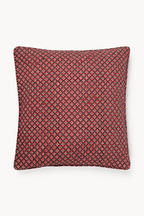 Holly & Berry Holiday Crimson Piped Blockprint Pillow Cover - Che Cose Belle
