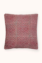 Holly & Berry Holiday Crimson Piped Blockprint Pillow Cover - Che Cose Belle