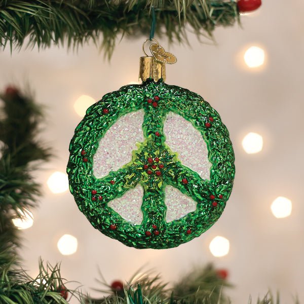 Holly Peace Symbol Ornament - Che Cose Belle