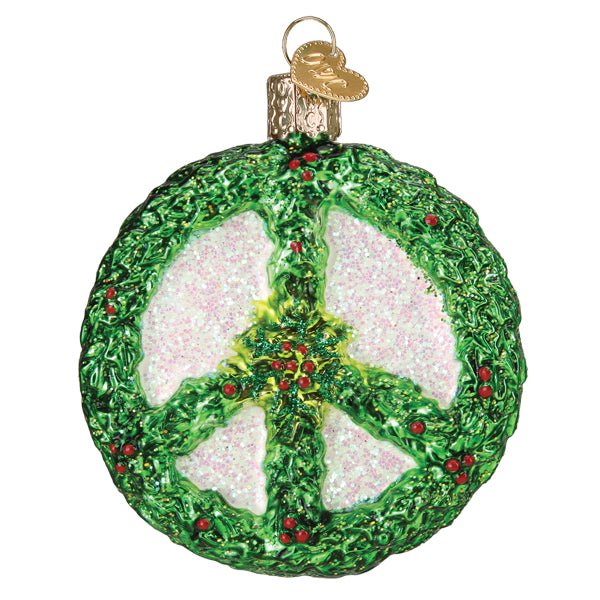 Holly Peace Symbol Ornament - Che Cose Belle